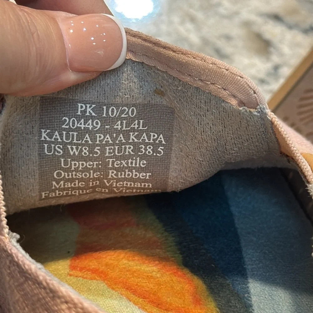 OluKai Kaula Pa’a Kapa Espadrille Slip On Shoes Pink Women’s Size 8.5